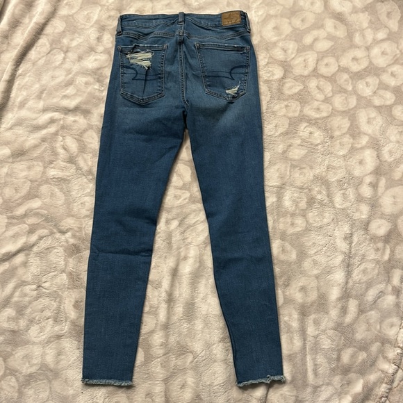 American Eagle Super Stretch Hi Rise Jegging Jeans Distressed Size 6 - Picture 10 of 14